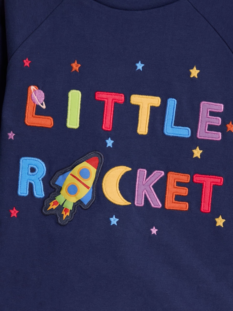 Jojo Maman Bébé Blue Rocket Applique Top - Image 3 of 3