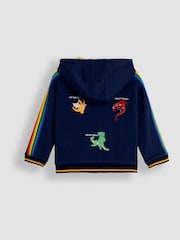 JoJo Maman Bébé Navy Blue Dragon Appliqué Hoodie - Image 3 of 10