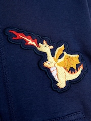 JoJo Maman Bébé Navy Blue Dragon Appliqué Hoodie - Image 8 of 10