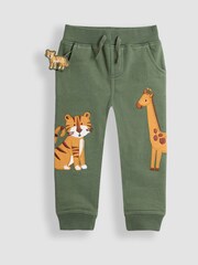 JoJo Maman Bébé Khaki Green Safari Appliqué Joggers - Image 1 of 3