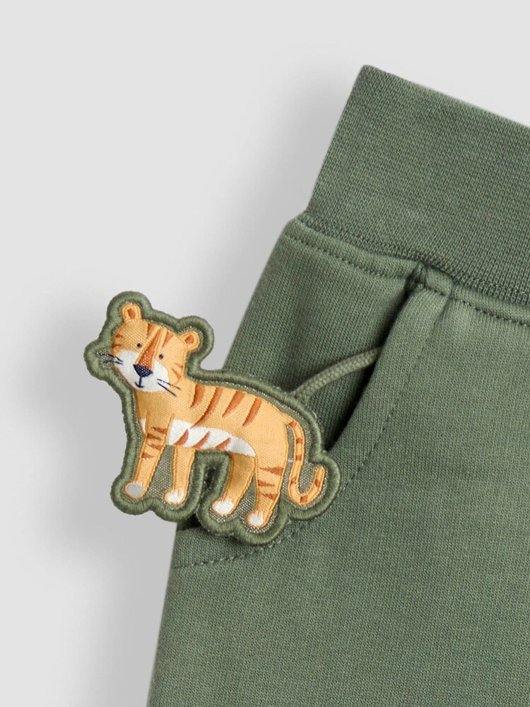 JoJo Maman Bébé Khaki Green Safari Appliqué Joggers - Image 2 of 3 JoJo Maman Bébé Khaki Green Safari Appliqué Joggers - Image 2 of 3