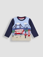 JoJo Maman Bébé Light Blue Appliqué Scene Top - Image 1 of 3