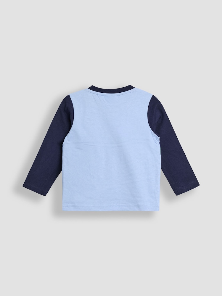 JoJo Maman Bébé Light Blue Appliqué Scene Top - Image 2 of 3
