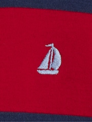 JoJo Maman Bébé Light Red Classic Stripe Rugby Top - Image 3 of 3