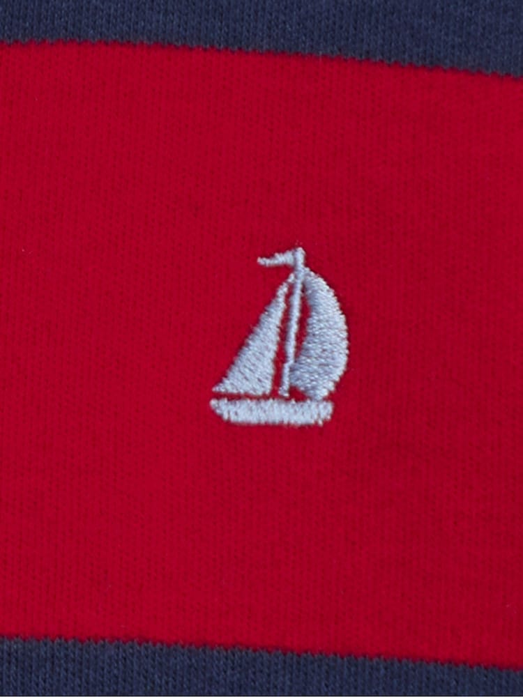 JoJo Maman Bébé Light Red Classic Stripe Rugby Top - Image 3 of 3 JoJo Maman Bébé Light Red Classic Stripe Rugby Top - Image 3 of 3