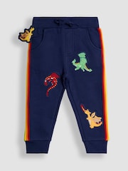 JoJo Maman Bébé Navy Blue Dragon Pet In Pocket Joggers - Image 1 of 3