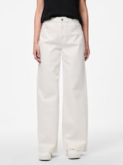 PIECES White High Waist Wide Leg Jeans - Image 1 of 5
