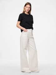 PIECES White High Waist Wide Leg Jeans - Image 2 of 5