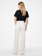 PIECES White High Waist Wide Leg Jeans - Image 4 of 5