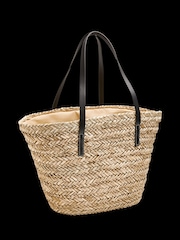 PIECES Brown Straw Shopper Bag - Image 2 of 2