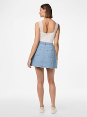PIECES 100% Cotton A Line Denim Mini Skirt - Image 2 of 3