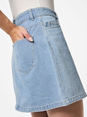 PIECES 100% Cotton A Line Denim Mini Skirt - Image 3 of 3