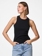 PIECES Black Jersey Vest Tops 2 Pack - Image 2 of 5