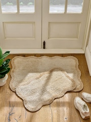 Light Natural Soft Scallop Washable Doormat - Image 1 of 8