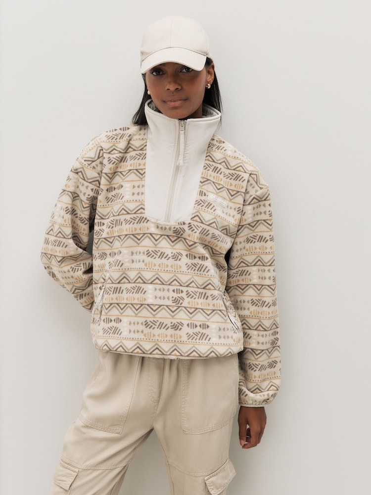 Columbia Sequoia Grove Printed Half Zip Brown Fleece - Image 1 of 4