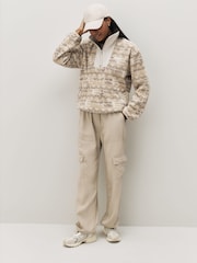 Columbia Sequoia Grove Printed Half Zip Brown Fleece - Image 3 of 4