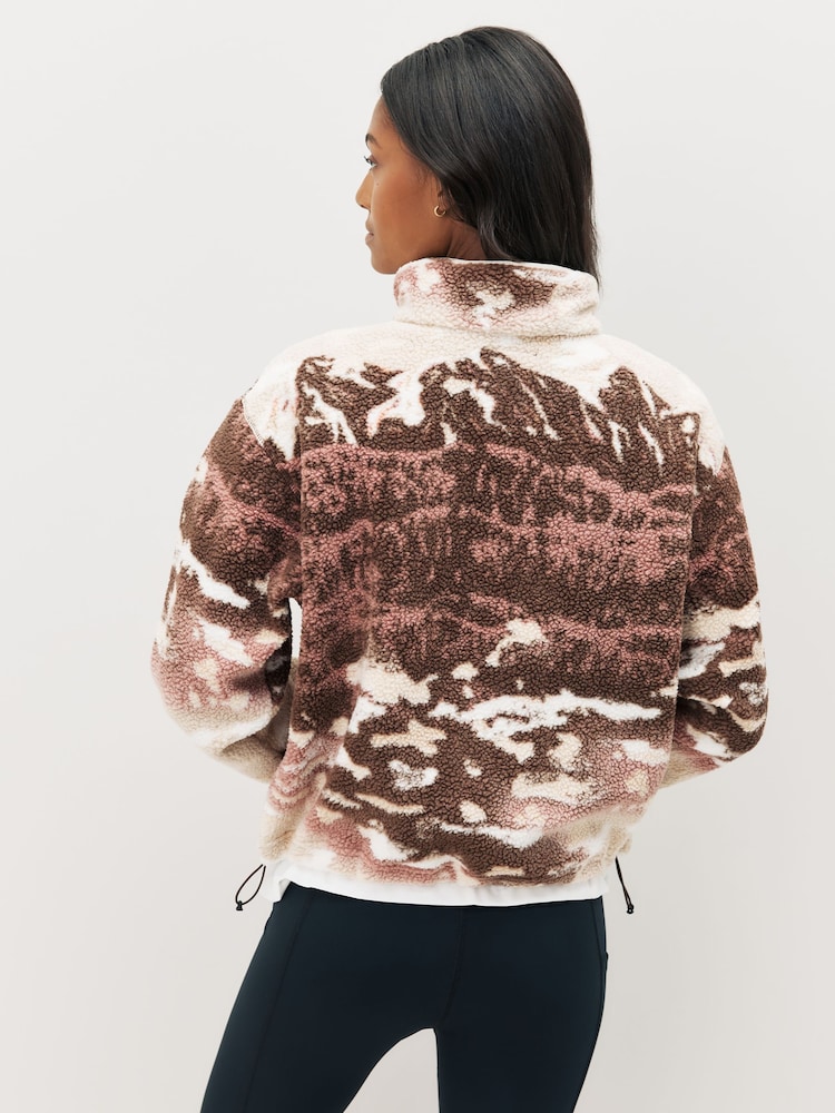 Columbia Helvetia™ II Printed Cropped Half Snap Brown Fleece - Image 2 of 5