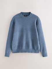 Blau - Relaxed Fit Chenille Crew Neck Jumper - Bild 6 von 8