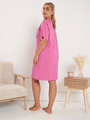 Yours Curve Pink 100% Cotton Disco Cowgirl Sleep Nighties 2 Pack - Image 5 of 7
