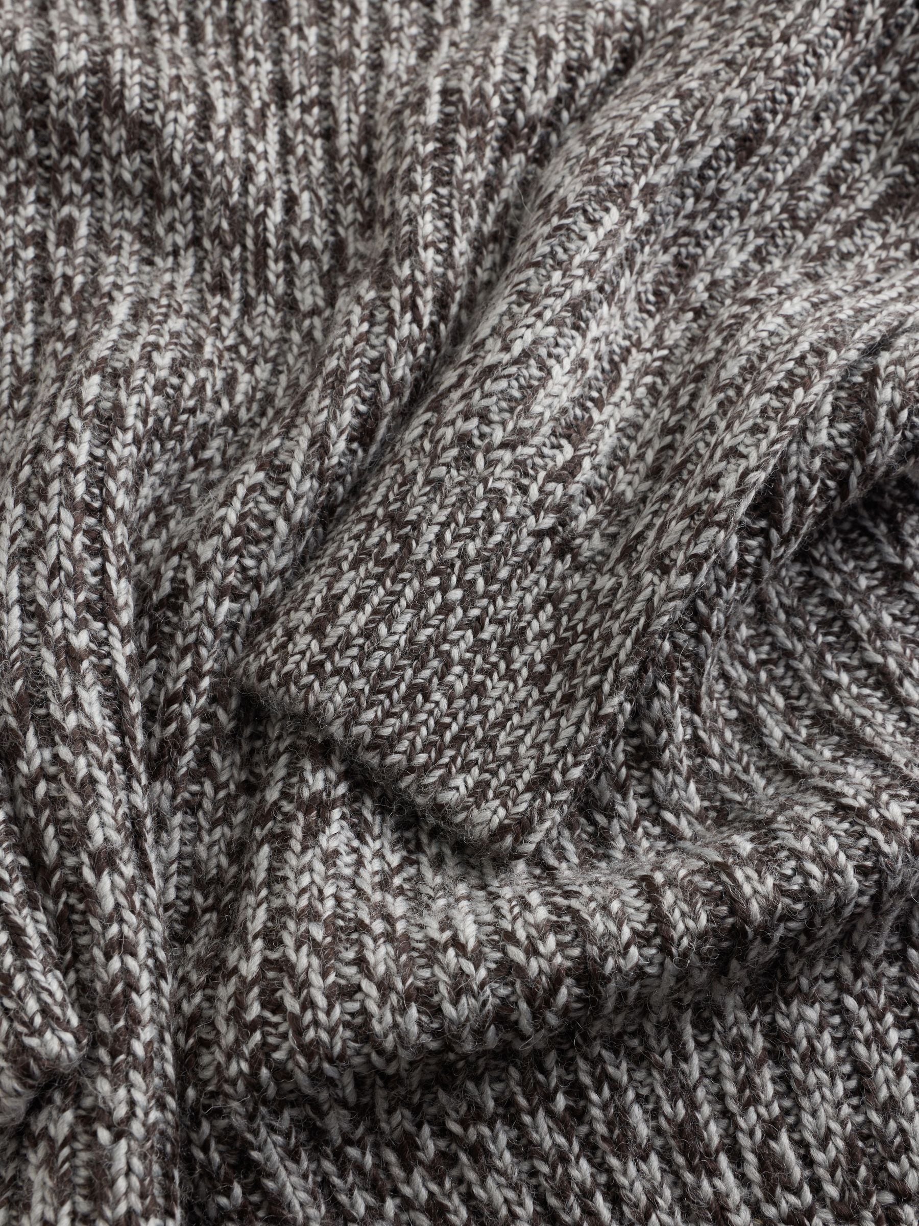 Buy Grey Regular Fit Colour Twist Knit Crew Neck Jumper with Wool