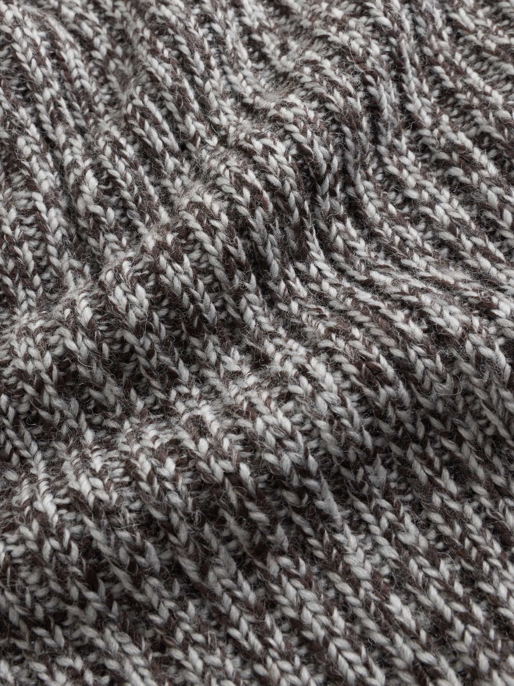 Buy Grey Regular Fit Colour Twist Knit Crew Neck Jumper with Wool