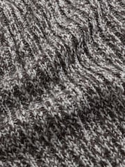 Grey Regular Fit Colour Twist Knit Crew Neck Jumper with Wool - Image 2 of 10