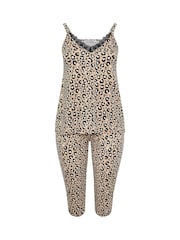 Yours Curve Animal Print Cami Crop Pyjamas Set - Imagem 5 de 5