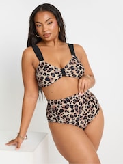 Yours Curve Black Animal High Waist Briefs - Image 2 of 7