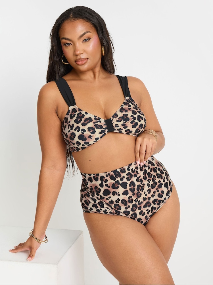 Yours Curve Black Animal High Waist Briefs - Image 2 of 7