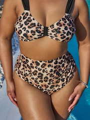 Yours Curve Black Animal High Waist Briefs - Image 5 of 7