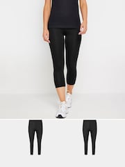 PixieGirl Petite Black Basic Cropped Leggings 2 Pack - Image 1 of 2