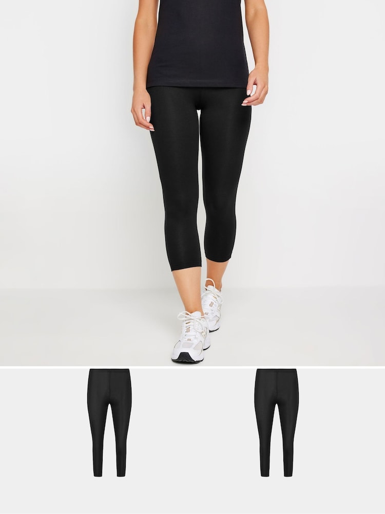 PixieGirl Petite Black Basic Cropped Leggings 2 Pack - Image 1 of 2