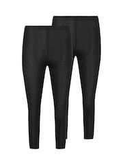 PixieGirl Petite Black Basic Cropped Leggings 2 Pack - Image 2 of 2