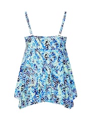 Yours Curve Blue Animal Wrapover Tankini - Image 7 of 7