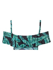 Yours Curve Green Bardot Frill Bikini Top - Image 7 of 7