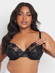 Yours Curve Black Embroidered Bras 2 Pack - Image 3 of 9