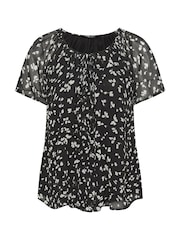 Anthrazitschwarz - Yours Curve Boho Pintuck Blouse - Bild 5 von 5