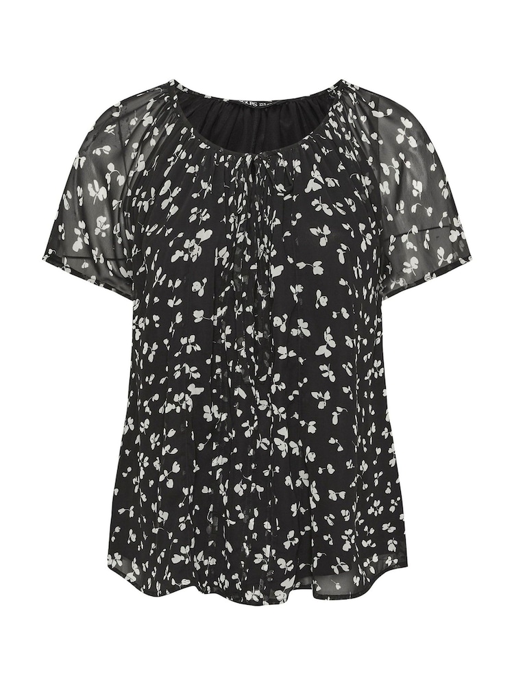 Yours Curve Charcoal Black Boho Pintuck Blouse - Image 5 of 5 Yours Curve Charcoal Black Boho Pintuck Blouse - Image 5 of 5