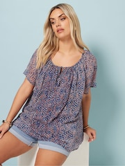 Hellblau - Yours Curve Boho Pintuck Blouse - Bild 1 von 5