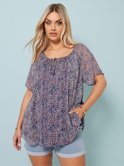 Hellblau - Yours Curve Boho Pintuck Blouse - Bild 2 von 5