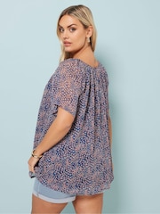 Hellblau - Yours Curve Boho Pintuck Blouse - Bild 4 von 5