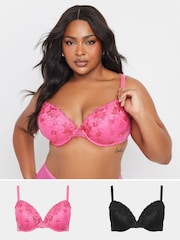 Yours Curve Embroidered Bras 2 Pack - Imagen 1 de 10