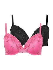 Yours Curve Embroidered Bras 2 Pack - Imagen 7 de 10