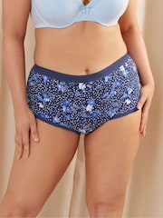Yours Curve Blue Butterfly Full 100% Cotton Briefs 5 Pack - Image 2 of 9