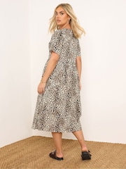 Yours Curve Brown Bow Front Throw On 100% Cotton Dress - Image 3 of 5