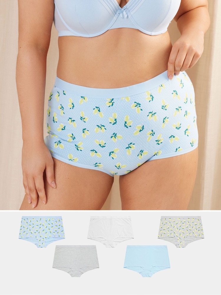 Yours Curve Grey Stretch Shorts 5 Pack - Image 1 of 9 Yours Curve Grey Stretch Shorts 5 Pack - Image 1 of 9