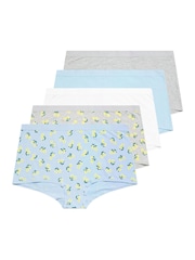 Yours Curve Grey Stretch Shorts 5 Pack - Image 6 of 9