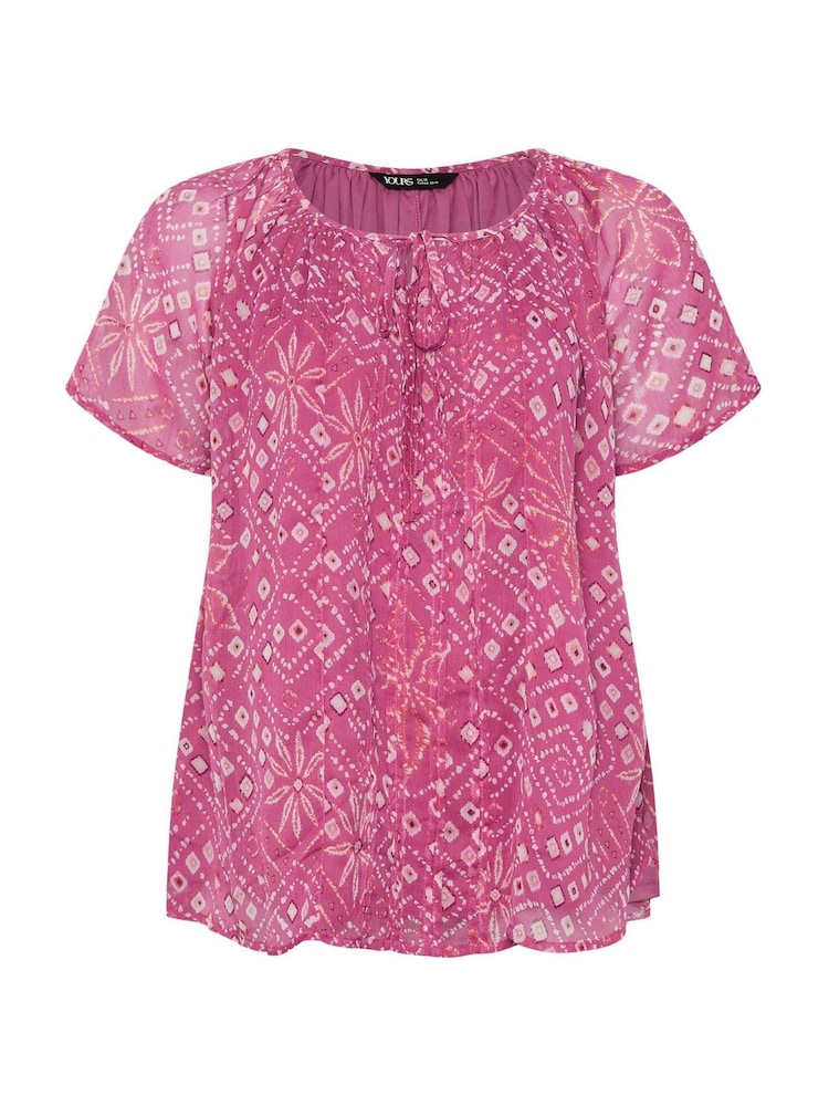 Hellpink - Yours Curve Boho Pintuck Blouse - Bild 5 von 5