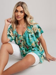 Dunkelblau - Yours Curve Boho Pintuck Blouse - Bild 1 von 5