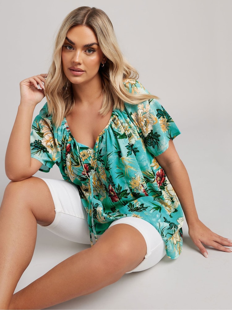 Dunkelblau - Yours Curve Boho Pintuck Blouse - Bild 1 von 5